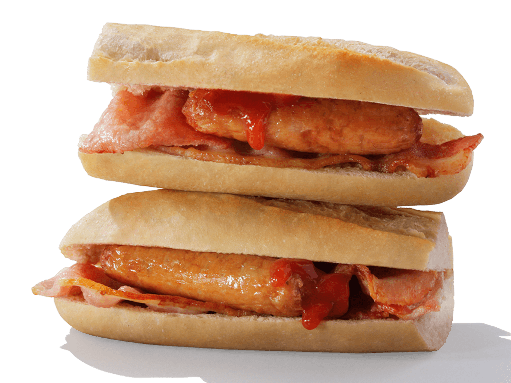 Greggs Bacon and Sausage Breakfast Baguette