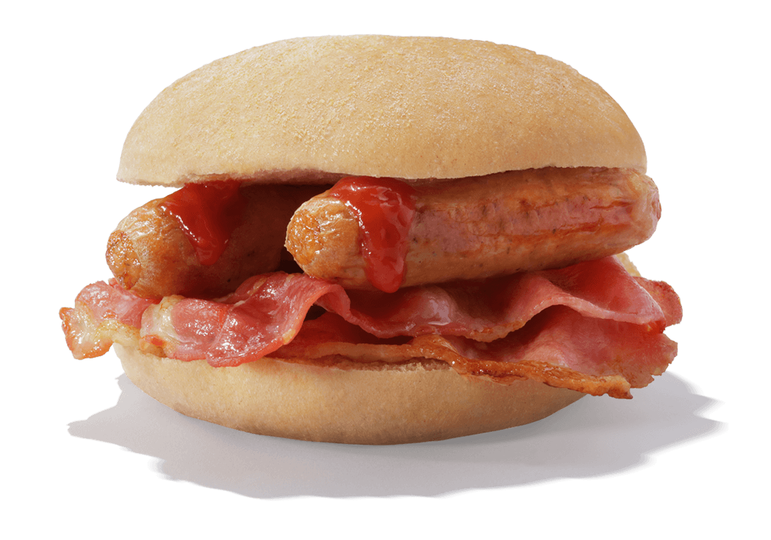 Greggs Bacon and Sausage Breakfast Roll