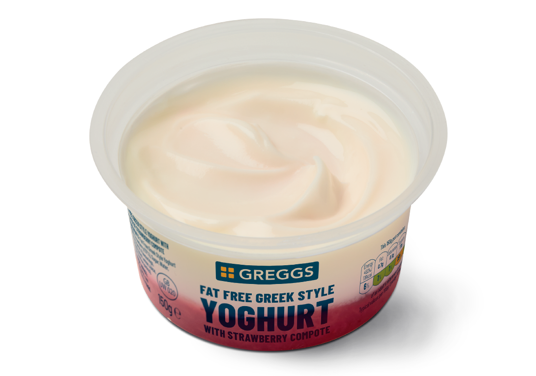 Greggs Fat Free Greek Style Yoghurt with Strawberry Compote